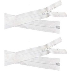 [ 1157808 ] YKK #3 재킷 경량 코일 나일론 분리 지퍼 - 길이 색상: 화이트 팩 당 2개 (화이트 45.7cm), [ 1157808 ] YKK #3 재킷 경량 코일 나일