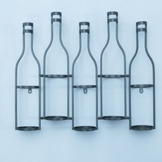 벽걸이형 와인랙 와인 진열대 인테리어 와인병걸이 레스토랑 주류 빨간색 제품 수납 벽장식 병 디스플레이, 5. 5병 60.5x10x53CM 검정