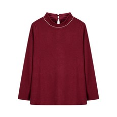 올리비아하슬러 직영_하프넥 라운드 클래식 티셔츠_HCBWTS105