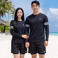로이몬스터 남녀 모노라인 래쉬가드 상의+반바지 2장 세트 체형커버 빅사이즈/ROYMONSTER