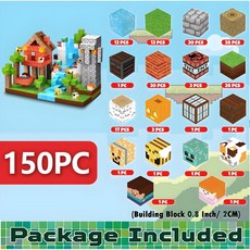 新款磁力積木方塊DIY搭建我的世界森林場景磁力拼裝玩具積木, 023#原始森林【150pcs】, 1個