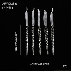 透明亞克力雪花水晶掛件套裝 冰淩聖誕樹掛飾 多個裝 聖誕飾品, 冰柱掛件/5個裝（不穿繩）, 1個