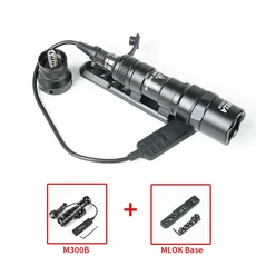 Surefire 원격 압력 스위치 장착 에어소프트 강력한 손전등 20mm 레일 라이플 AR 15 무기 총 스카우트 LED, 01 M300B Button BK, 1개