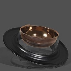 링펫 UFO식기 강아지 고양이 식기 1구 각도조절, 블랙, 1개