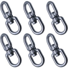 Seimneire 6Pcs M5 스테인리스 스틸 더블 엔드 스위블 훅 신뢰할 수 있는 투 섀클 링 커넥터 마린 해먹 로프 트리 스윙을 위한 플랜트 행거
