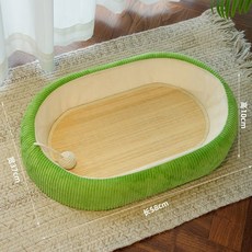 寵物搖籃床 涼席設計 適合貓咪與小型犬, 1個, 清涼綠色竹蓆窩,3XL 【舒適加大加厚加深款】, 清涼綠色