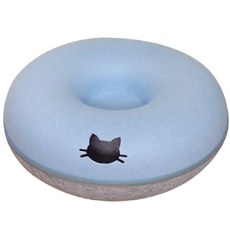 【Mommywant】雙層貓隧道 貓咪隧道 貓咪玩具 貓窩 貓屋 貓隧道窩 摺疊收納 可容納多貓, 天藍色+淺灰, 1套