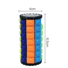 3D 7 레벨 회전 슬라이드 실린더 IQ 퍼즐 장난감 어린이 교육 두뇌 티저 Fidget 감각 손가락 매직 타워, 03 Layer 7