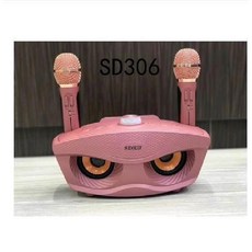 이동식 노래방기계 가정용 노래방 기계 SD306 2인 무선마이크 반주기 스피커 우퍼 포함, C. SD306로즈골드, SD306 로즈 골드