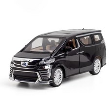 미니어처 1:24 Vellfire MPV 자동차 다이캐스트, Black, 1개