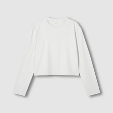 JAJU 25F/W 여 액티브 루즈핏 크롭 긴팔 티셔츠 J115401018 549622