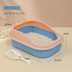 고양이 고양이 모래주걱 바구니 전용 실내 고양이 화장실 냄새방지 대형 고양이 모래주걱 고양이집 고양이주걱, 곰돌이스몰43*30*17_JY블루-고양이주걱, 1개