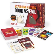 해외 Exploding Kittens 익스플로딩 키튼 카드게임 확장팩 임플로딩 성인&청소년&아이 이용 가능 미국매장정품+ 1725101, Good vs. Evil.