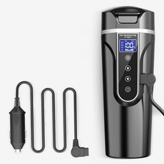 12V/24V 겸용 차량용 전기포트 차량용 스마트 텀블러 대용량 카포트 450ml, ty-450-1 화이트