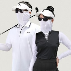 MCNSPRT 스포츠S 여성 화이트 골프 냉감 UV 마스크 크롭 이너웨어 팔토시