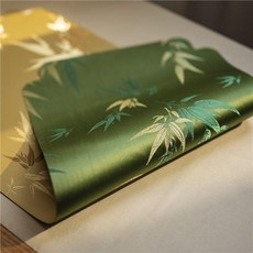 雙面茶席長條竹子茶墊 織錦桌旗 禪意新中式茶旗, 1個, N/A