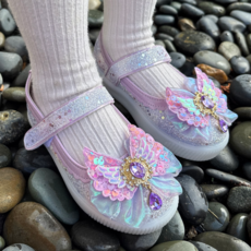 [프롬베베] 린다 스팽글 날개 LED 여아 구두 슬립온