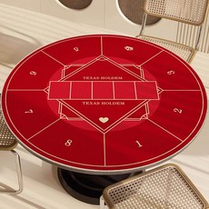 홀덤매트 카지노 테이블 원형 보드게임 텍사스 매트 (매트만), 직경 95cm, 텍사스 홀덤 - 레드, 1개