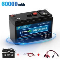 호환 12V 150AH 리튬 배터리 내장 BMS 포함 가정용 저장장치 RV 오프그리드 시스템 솔라광 발전 시스템 해양 시스템에 적합, [09] 12V 60000mAh Set