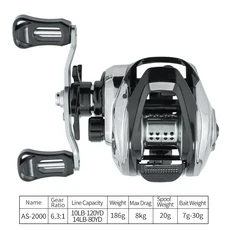 LINNHUE-베이트 캐스팅 릴 AF2000 7.2:1 기어비 낚시 릴 8KG 최대 드래그 N42 네오디뮴 자석 바닷물 릴 낚시 Pesca, Left, 규격 없음