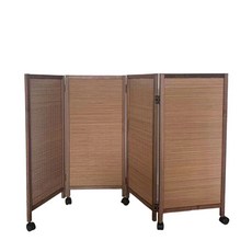 대나무 4단 가림믹 낮은 파티션 우드 이동식 병풍 가리개