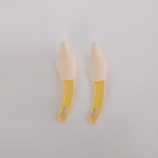 더블하트 젖꼭지 브러쉬 와이드형 2개입, 3개, 노란색, 2입