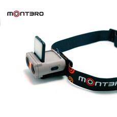 montero 3way 캠핑 낚시 등산 야외용 충전식 헤드랜턴 캡라이트 등산 램프 캡라이트, 1세트, 베이지
