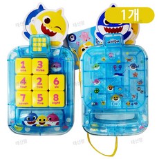 핑크퐁 아기상어 숫자퍼즐 미로놀이 구슬 게임 스티커 창의력 장난감, 블루, 1개