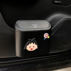 범용 자동차 쓰레기통 커버 포함 만화 걸이식 보관 미니 자동차 쓰레기통 자동차 인테리어 장식 용품, 12)L