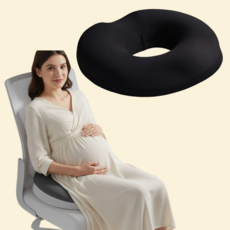 두림이 치지루 도넛방석 메모리폼, 블랙, 1개