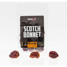 페퍼 조의 말린 스카치 보닛 고추 – 14.17g 봉지 탈 페퍼 조의 말린 스카치 보닛 고추 – 14.17g 봉지 탈수된 매운 고추 꼬투리 – 요리 및 향신료 제조용 통째 말린, Scotch Bonnet, 0.50 Ounce (Pack of 1), 1개