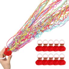 화약없는 종이폭죽 생일파티 홈파티 졸업식 기념일 줄폭죽 레인보우 컨페티 10개, 1세트
