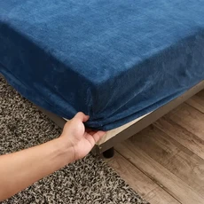 따뜻하고 두꺼운 탄성 장착 시트 조절 가능한 플란넬 겨울 매트리스 커버 벨벳 침대 150 180/200 다양한, 120x200x25cm, Blue
