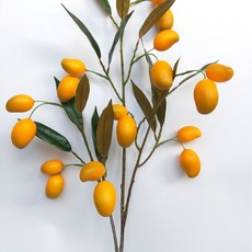 模擬小芒果攝影道具 插花擺件 假花, 模擬小芒果黃色, 1個