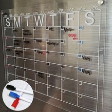 아크릴 주방 냉장고 투명보드 지우개 사무실 자석보드 학교 메모 마커팬3개 펜통 화이트보드 풀세트