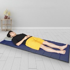 초이템 1인용 푹신푹신 접이식 초경량 매트리스, 네이비