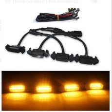 타코마 2016 2019 TRD 프로 트렁크 자동차 이글 앰버 오프로드 램프 4PCS LED 아이 그릴 전면 SUV에 화이트 라이트, Smoked Shell Yellow