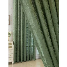 1pc 미니멀리스트 잎 무늬 얇은 커튼 통기성 거실 침실 올 시즌용