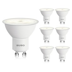 BUBO GU10 LED 전구 6W 상당 50W 4000K 쿨 화이트 650루멘 트랙 조명용 조도 조절 불가능한 교체품 주방 레인지 후드 거실 침실용 MR16 전구, 6 Pack