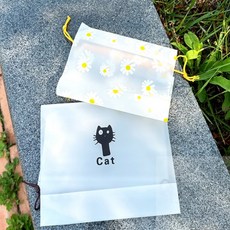 경희의마실 끈파우치 반투명 속옷보관, 데이지 18x25cm