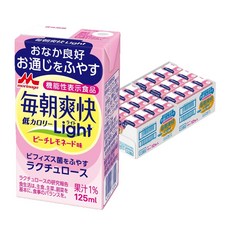 Light 125ml 24 모리나가 매일 상쾌한 복숭아 레모네이드 맛 [우유 올리고당