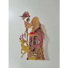 皮影 壽星 牛皮雕刻 手工上色 仿古色, 如圖所示, 1個