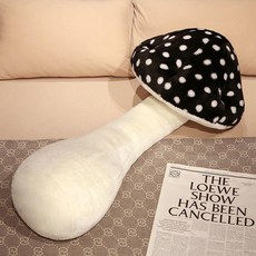 蘑菇長條抱枕 灰色波點 1米, 黑色波點,80釐米, 黑色波點