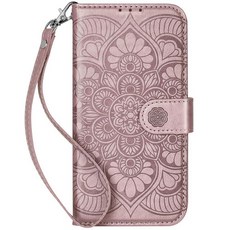 Ateeky 갤럭시 S25용 지갑 케이스 [RFID 차단] 카드 홀더 스탠드 3개 신용카드 슬롯 포함 PU 가죽 자석 보호 플립 커버 로즈 골드 179867