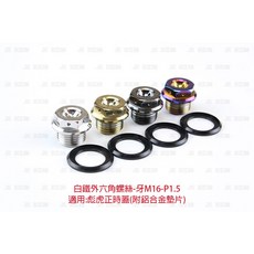 JZ 傑能商行 正時螺絲 墊片 正時蓋 附鋁合金墊片, 白鐵, 1個