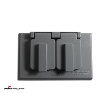 美國 COOPER S989 防水防塵 單聯雙電源 DUPLEX型 鋁製電源插座保護蓋板, 1個