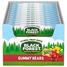 Black Forest Gummy Bears 캔디 진짜 과일 주스로 제작 85g(3온스) 파우치 (12팩), Bears (New)_3oz (Pack of 12), 3oz (Pack of 12), 1개