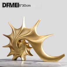DFMEI 家居飾品創意客廳歐式現代簡約裝飾辦公室工藝品結婚禮品 海螺擺件 金色, 海螺擺件  金色
