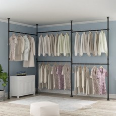 리우리빙 5단 조절행거 38mm 블랙/블랙앤화이트, 리우리빙 조절행거 블랙