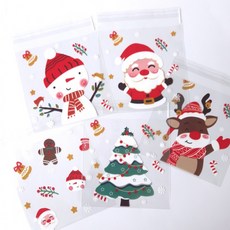 크리스마스 접착 OPP봉투 14x14, 1개, 상세페이지 참조